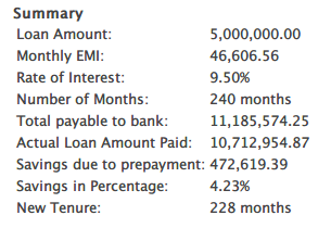 Part Payment of 1L